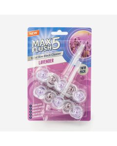 Max Flush 5 Toilet Rim Block Twin Pack Lavender