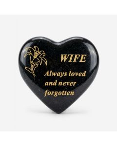 Black & Gold Small Lily Heart - Wife