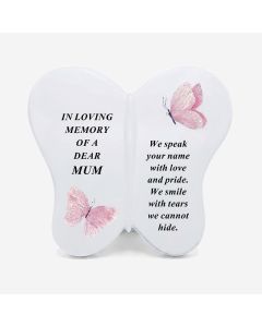 Butterfly Shaped Memorial Plaque - Mum