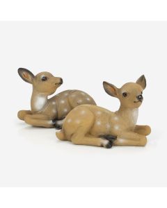 Set of 2 Lying Deer Ornaments