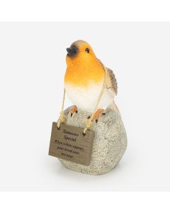 Robin on Rock With Hanging Plaque- Someone Special