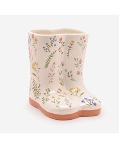 Ceramic Vase - Floral Wellies/Boots