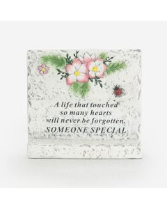 Memorial Plaque with Flower/Ladybird - Someone special