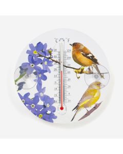Outdoor Window Thermometer - Birds & Flowers