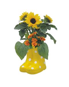 Sunflower & Marigold Wellies Planter