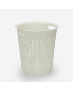 12 Litre Round Bin Loop with Storage Basket White