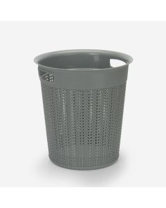 12 Litre Round Bin Loop with Storage Basket Grey