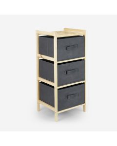 3 Drawer Wood Cabinet Grey