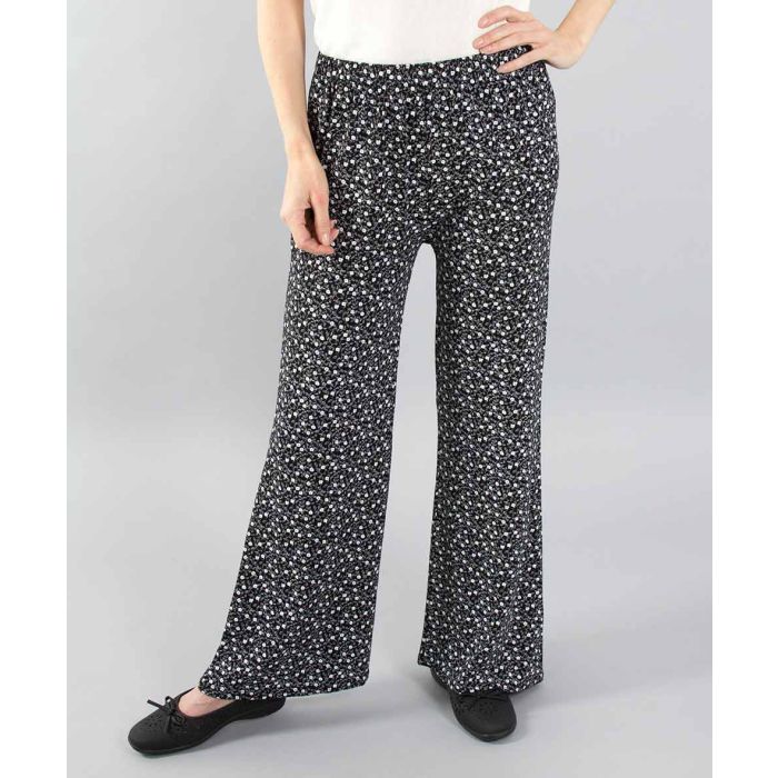 New Womens Summer Floral Pants Casual High Waist Flare Wide Leg Long  Trousers - Walmart.com
