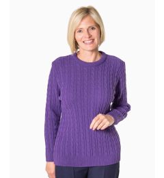Ladies' Round Neck Cable Jumper