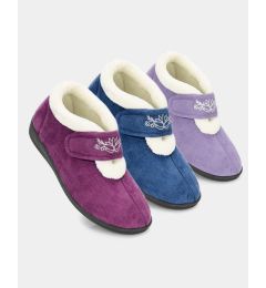 Catherine - Ladies' Touch Fastening Ankle Slippers
