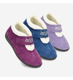 Catherine - Ladies' Touch Fastening Ankle Slippers