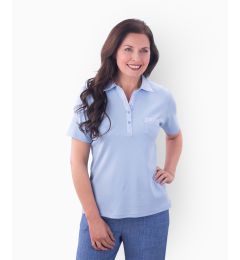 Ladies Floral Collar Polo Shirt