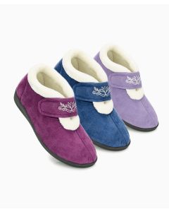 Catherine - Ladies' Touch Fastening Ankle Slippers