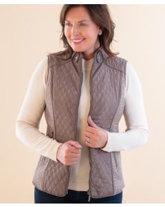Ladies Quilted Gilet with Elastic Side Panel
