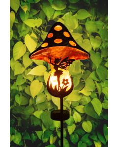 Solar Stake Fairy in a Mushroom