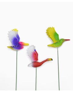 Flapping Tropical Bird on a Stake Pack of 3