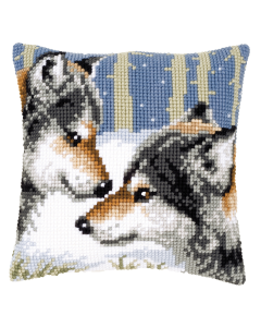 Cross Stitch Cushion - Wolves