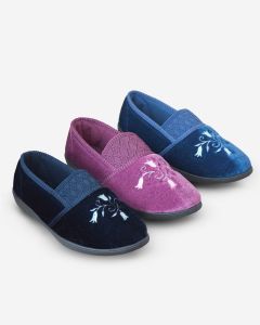 Blessie - Ladies Slipper with Tulip Embroidery