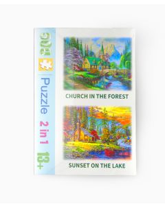 500pc Jigsaws - Church in the Forest & Sunset on the Lake