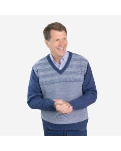 Men's V Neck Chevron Jumper
