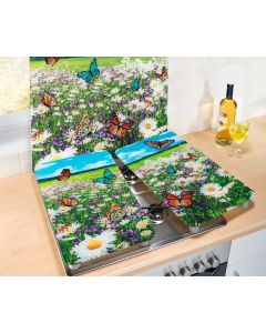 Summer Meadow Glass Hob Cover Plates