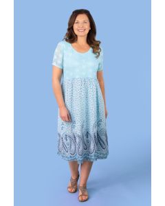 Crochet & Paisley Print Dress/Kaftan