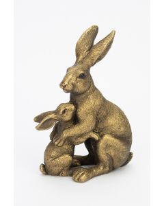 Bronze Hare & Baby Ornament