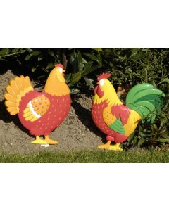 Hen & Rooster Garden Stakes