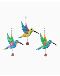 Metal Hummingbird Chime - Set of 3