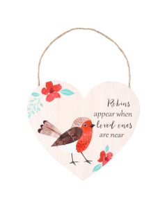 Loved Ones Robin Hanging Heart Sign