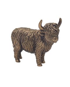 Bronze Effect Standing Highland Cow Ornament