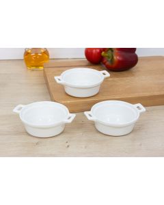 Set of 3 Porcelain Oven Dishes with Handles