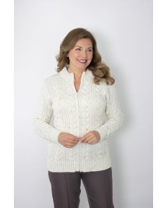 Ladies Cable Zip Cardigan