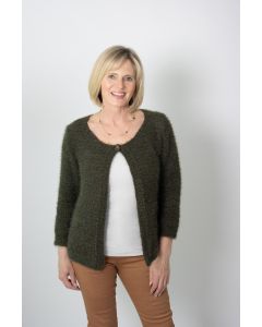 Fluffy One Button Cardigan
