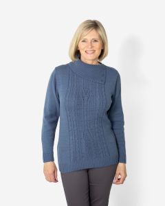 Cowl Neck Jumper with Buttons
