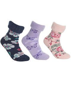 Ladies Bed Socks with Grips - 3Pk