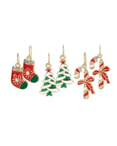 Christmas Earrings - 3 Pairs