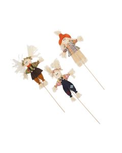 Scarecrow on Stick - Set of 3 24in