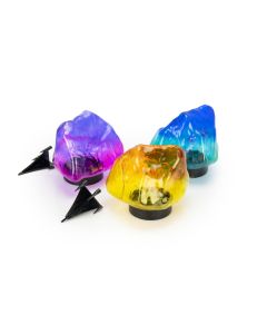 3Pc Solar Coloured Rock Stone Lights                                                                
