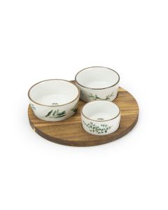 4pc Serving Bowl Set - Olive Design