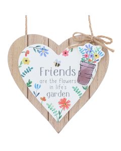 Happy Garden Heart Plaque - Friends