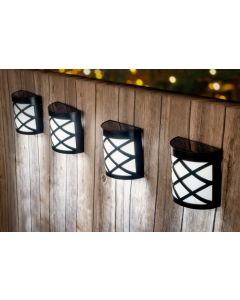 Solar LED Fence & Wall Lights – Pack of 4