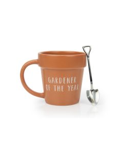 Plant Pot Mug & Spade Spoon - Gardener of the Year