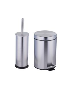 Stainless Steel 3Ltr Pedal Bin & Toilet Brush