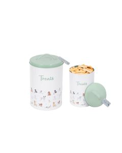 Pet Treat Tin with Lid - Dog Print