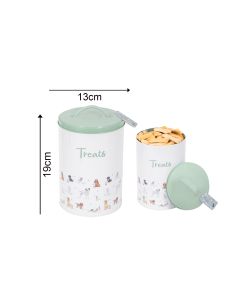 Pet Treat Tin with Lid - Dog Print