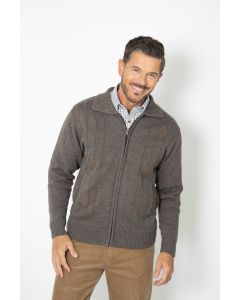Men's Zipped Diamond Cardigan