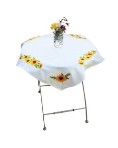 Cross Stitch Kit - Tablecloth - Sunflowers