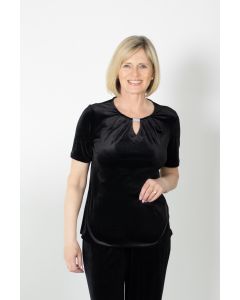 Ladies Velour Top with Diamante Detail